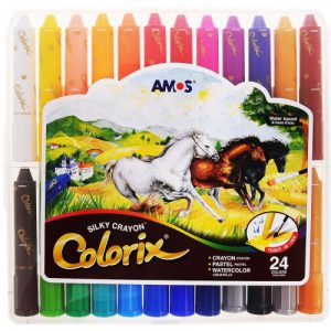 מארז 24 צבעי פסטל אקוורל עבים AMOS