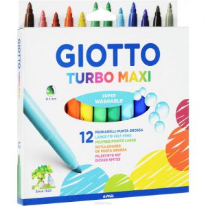 12 טושים רחיצים GIOTTO TURBO MAXI