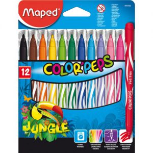 12 טושים צבעוניים MAPED COLOR'PEPS JUNGLE