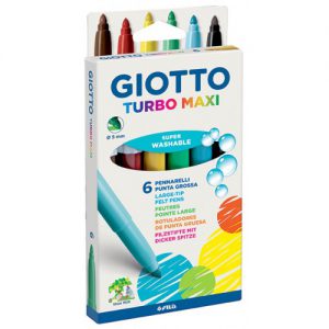 6 טושים רחיצים GIOTTO TURBO MAXI