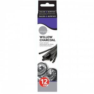 פחם טבעי - מארז 12 יחידות Daler Rowney Simply Willow Charcoal