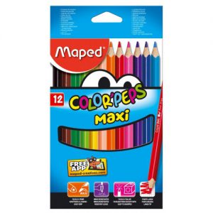 12 עפרונות צבעוניים מקסי MAPED COLOR'PEPS MAXI