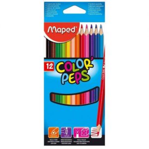 12 עפרונות צבעוניים MAPED COLOR'PEPS