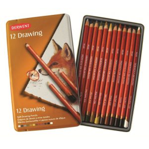 12 עפרונות רישום צבעוניים Derwent