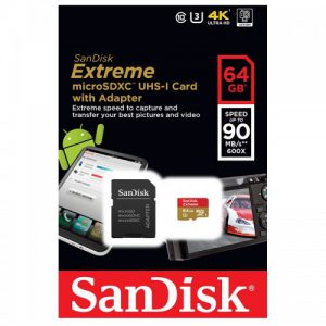 סט כרטיס זכרון ומתאם SanDisk Extreme microSDXC 64GB