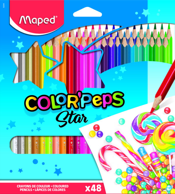 48 עפרונות צבעוניים MAPED COLOR'PEPS STAR