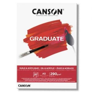 CANSON GRADUATE בלוק A5 לצבעי שמן ואקריליק - 20 דפים 290 גרם