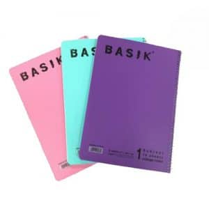 מארז 3 מחברת ספרילה BASIK A4 משובצות פסטל