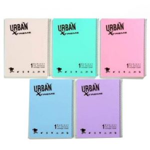 מארז 5 מחברות משובצות ספרילה URBAN A4 צבעי פסטל