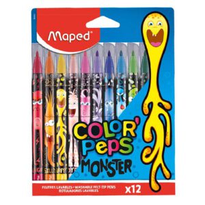 12 טושים מעוצבים מפלצות - MAPED COLORSPEPS MONSTER