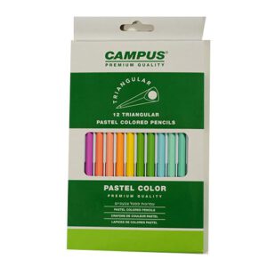 12 עפרונות משולשים קמפוס CAMPUS - צבעי פסטל