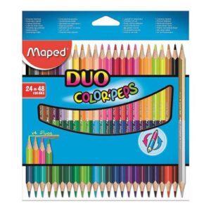 24 עפרונות צבעוניים דו צדדיים - 48 צבעים MAPED
