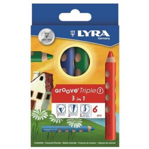 עפרונות צבעוניים TripleOne גרוב 6 יח' LYRA GROOVE